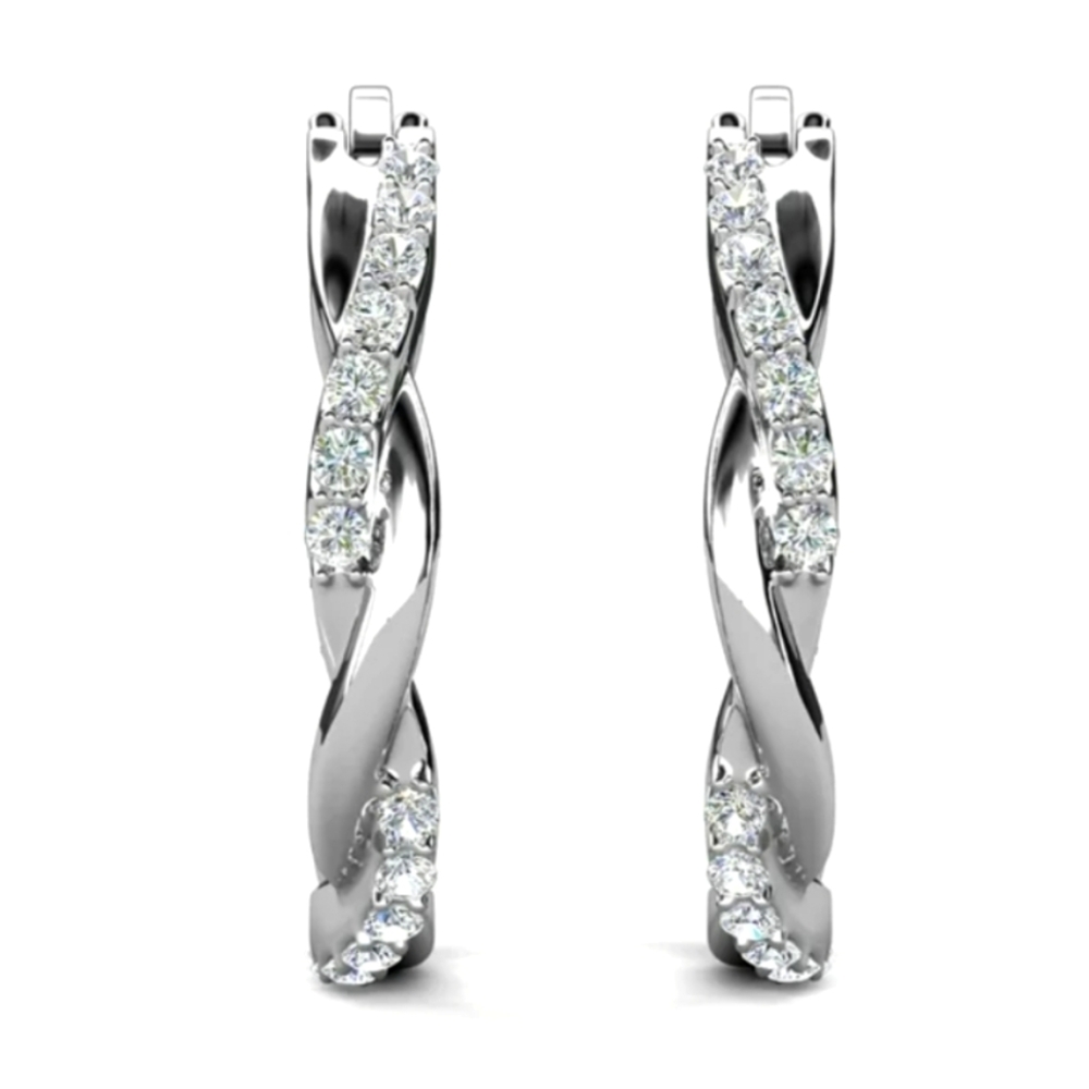 SALE Cate & Chloe Lauren 18k White Gold Plated 22mm Hoop Earrings